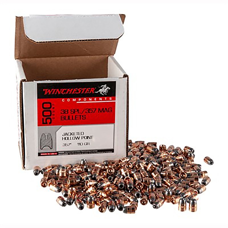 Winchester Ammo WB38HP110D Centerfire Handgun Reloading 38Cal 110gr Jacketed Hollow Point 500 Per Box4 Case