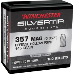 Winchester Ammo WB357S145X Centerfire Handgun Reloading 357Mag 145gr Silvertip Hollow Point 100 Per Box10 Case