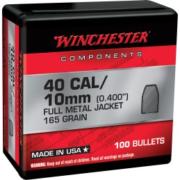 Winchester Ammo WB40TC165X Centerfire Handgun Reloading 40SW 165gr Full Metal Jacket Truncated Cone 100 Per Box10 Case