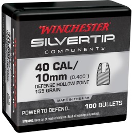 Winchester Ammo WB40ST155X Centerfire Handgun Reloading 40SW 155gr Silvertip Hollow Point 100 Per Box10 Case