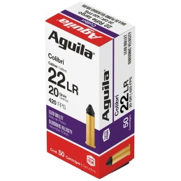 Aguila 1B220337 Colibri Rimfire 22LR 20gr Lead 50 Per Box20 Case