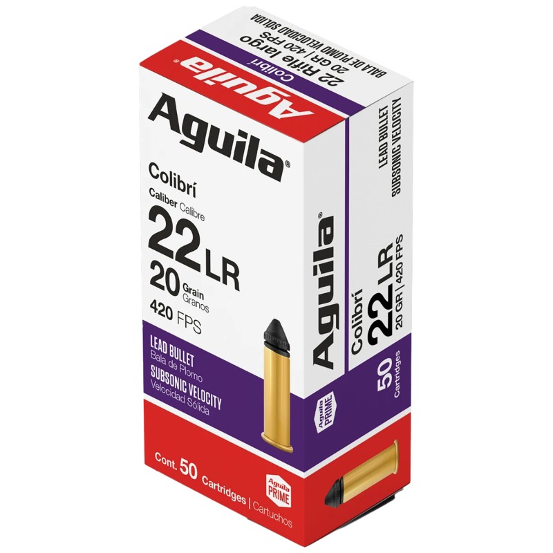 Aguila 1B220337 Colibri Rimfire 22LR 20gr Lead 50 Per Box20 Case