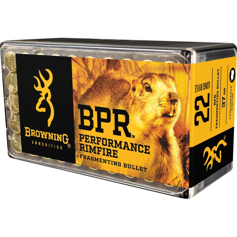 Browning Ammo B194122050 BPR Performance Rimfire  22LR 37gr Fragmenting 50 Per Box20 Case