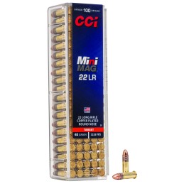 CCI 0030 MiniMag High Velocity 22LR 40gr Copper Plated Round Nose 100 Per Box50 Case