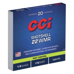 CCI 0025 Pest Control Shotshell 22WMR 52gr 12Shot 20 Per Box100 Case