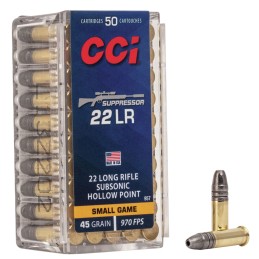 CCI 957 Suppressor Small Game 22LR 45gr Lead Hollow Point 50 Per Box100 Case