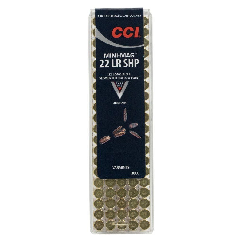 CCI 36CC MiniMag High Velocity 22LR 40gr Segmented Hollow Point 100 Per Box50 Case