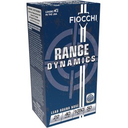 Fiocchi 22FLRN Field Dynamics High Velocity 22LR 40gr Lead Round Nose 50 Per Box100 Case