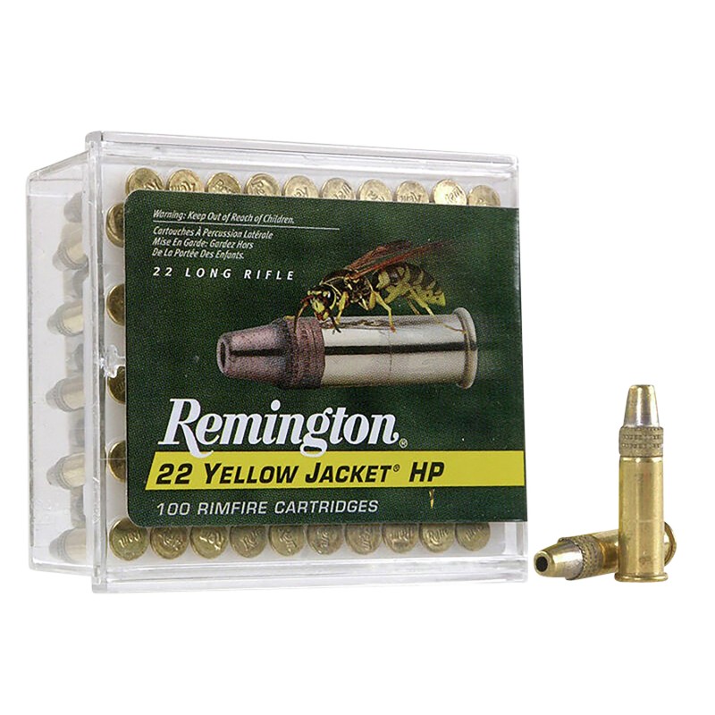 Remington Ammunition 21280 Yellow Jacket Rimfire 22LR 33gr Truncated Cone Hollow Point 100 Per Box50 Case