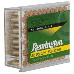 Remington Ammunition 21278 Golden Bullet Rimfire 22LR 36gr Plated Hollow Point 100 Per Box50 Case