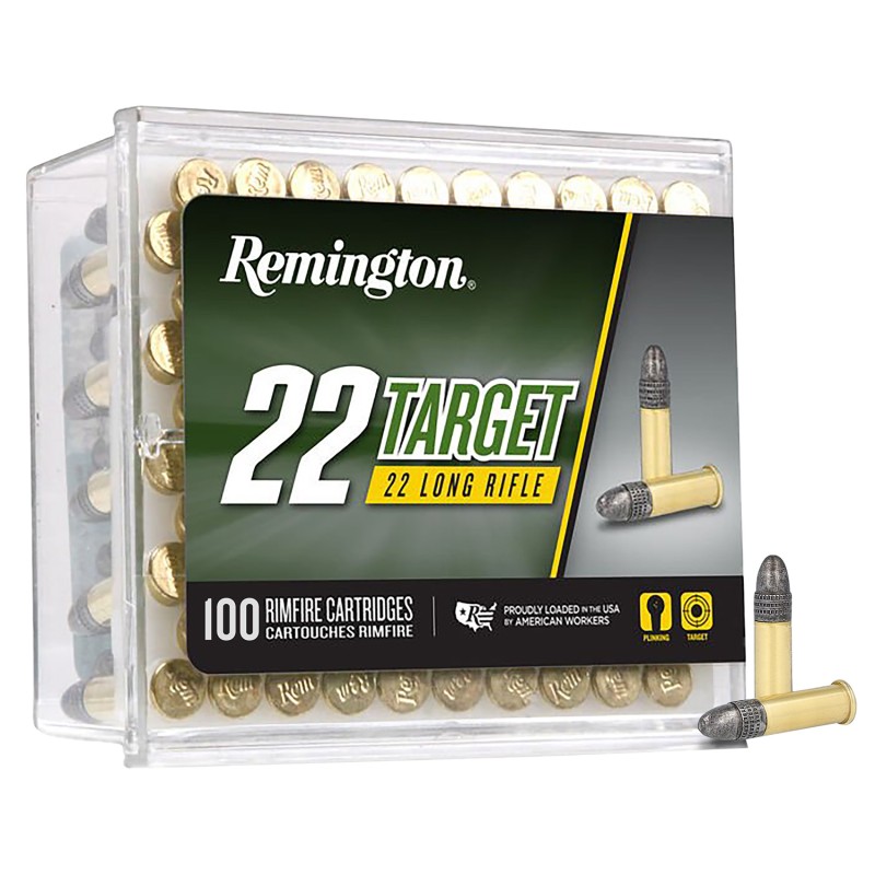 Remington Ammunition 21022 Target Rimfire 22LR 40gr Round Nose 50 Per Box100 Case