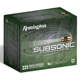 Remington Ammunition 21249 Subsonic Rimfire 22LR 40gr Hollow Point 225 Per Box10 Case