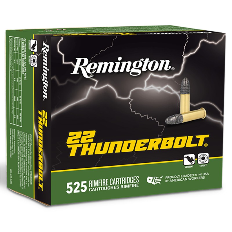 Remington Ammunition R21271 Thunderbolt Bulk 22LR 40gr Lead Round Nose 525 Per Box12 Case