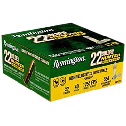 Remington Ammunition R21253 Golden Hunter  22LR 40gr Plated Hollow Point 550 Per Box12 Case