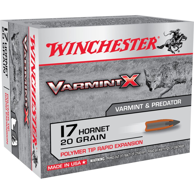 Winchester Ammo X17P Varmint X  17Hornet 20gr Polymer Tip Rapid Expansion 20 Per Box10 Case