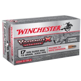 Winchester Ammo X17W15PLF Varmint X Lead Free 17WSM 15gr Polymer Tip Rapid Expansion 50 Per Box10 Case