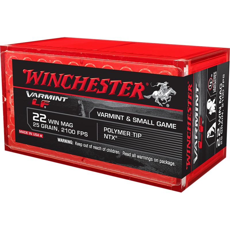 Winchester Ammo X22MHLF Varmint LF  22WMR 25gr Polymer Tip NTX 50 Per Box40 Case