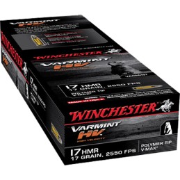 Winchester Ammo S17HMR1 Varmint HV  17HMR 17gr Hornady V Max 50 Per Box20 Case