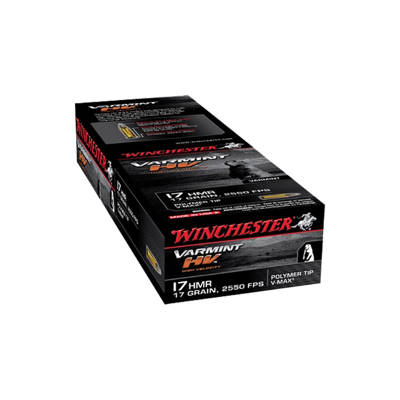 Winchester Ammo S17HMR1 Varmint HV  17HMR 17gr Hornady V Max 50 Per Box20 Case