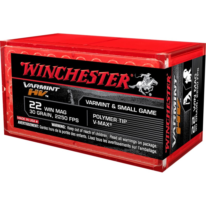 Winchester Ammo S22M2PT Varmint HV  22WMR 30gr Hornady V Max 50 Per Box20 Case