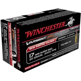 Winchester Ammo S17W20 Varmint HV  17WSM 20gr Polymer Tip 50 Per Box10 Case