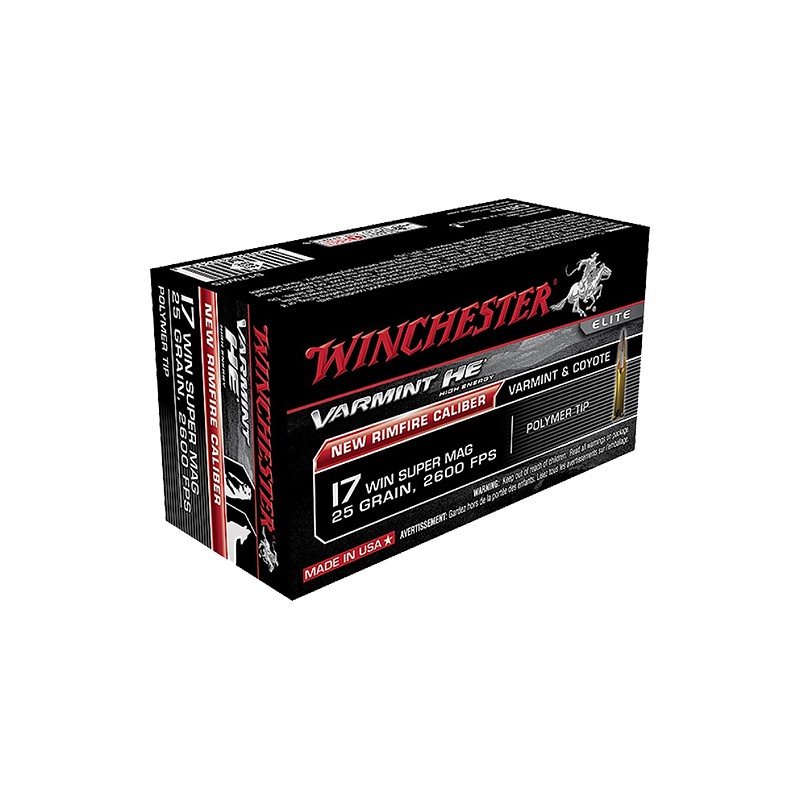 Winchester Ammo S17W25 Varmint HE  17WSM 25gr Polymer Tip 50 Per Box10 Case