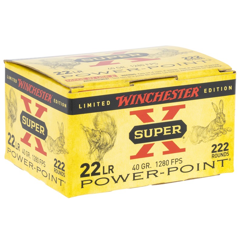 Winchester Ammo X22LRPPB Super X  22LR 40gr Plated Hollow Point 222 Per Box10 Case