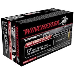 Winchester Ammo X17W25 Super X  17WSM 25gr Jacketed Hollow Point 50 Per Box10 Case