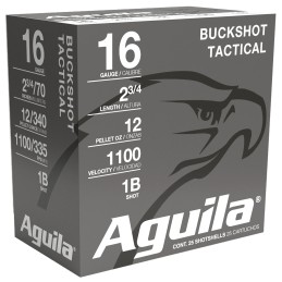 Aguila 1C1601BA Buckshot High Velocity 16Gauge 2.75 1 18oz 1Buck Shot 25 Per Box10 Case