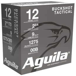 Aguila 1CHB1320 Buckshot High Velocity 12Gauge 2.75 00Buck Shot 25 Per Box10 Case