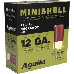 Aguila 1CHB1385 Minishell Buckshot 12Gauge 1.75 58oz 4B7P1B4P Shot 25 Per Box10 Case