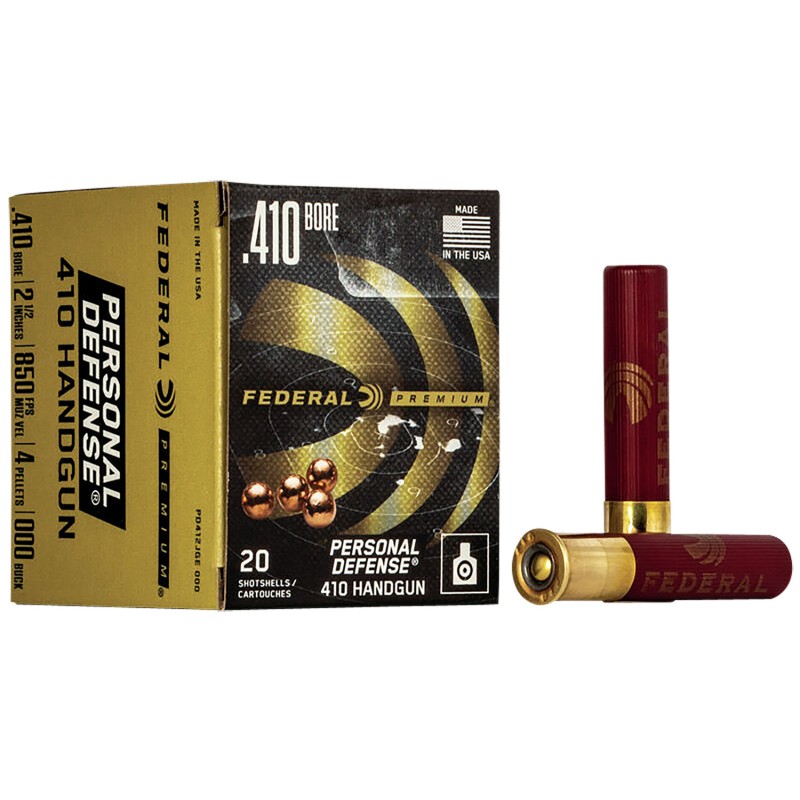 Federal PD412JGE000 Premium Personal Defense 410Gauge 2.50 716oz 000BuckShot 20 Per Box10 Case