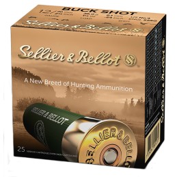 Sellier  Bellot SB12BSB Hunting  12Gauge 2.75 27Pellets 1 14oz 4Buck Shot 25 Box10 Case