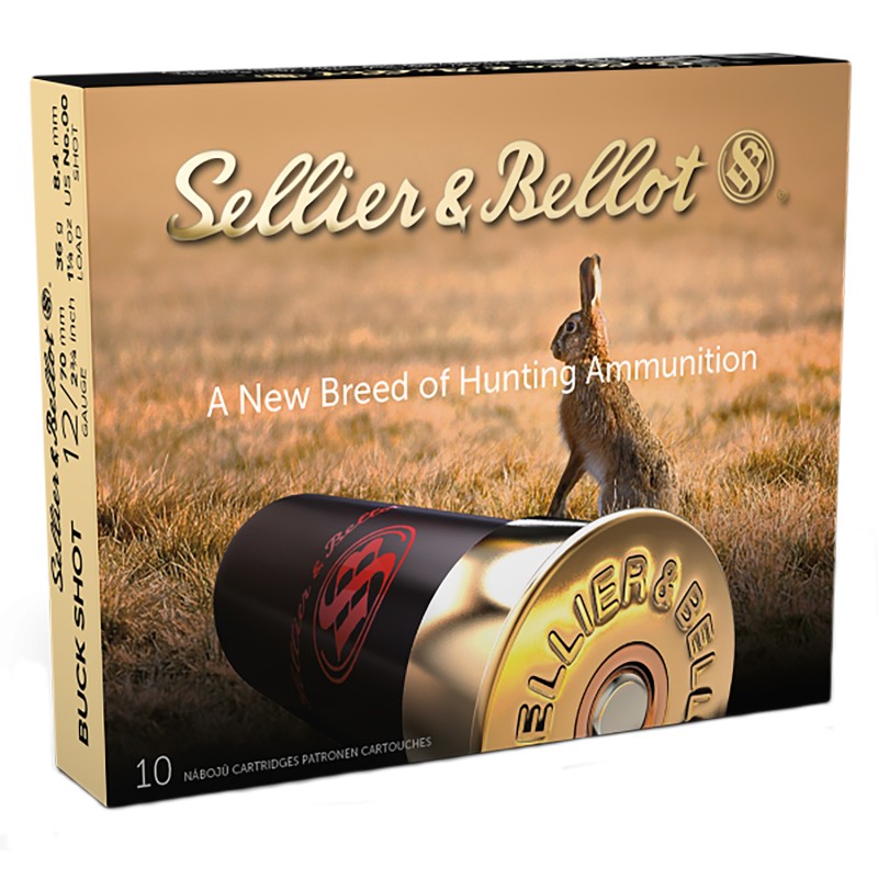 Sellier  Bellot SB12BSE Hunting  12Gauge 2.75 12Pellets 1 14oz 00Buck Shot 10 Box25 Case