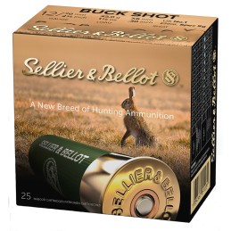 Sellier  Bellot SB12BSF Hunting  12Gauge 2.75 12Pellets 1 18oz 1Buck Shot 25 Box10 Case