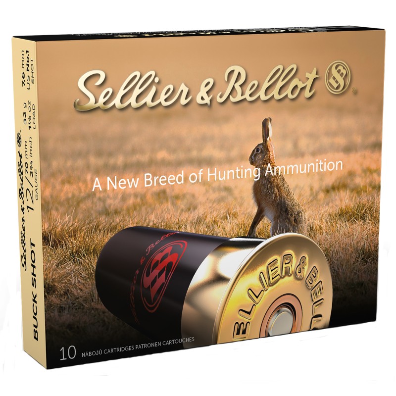 Sellier  Bellot SB12BSI Hunting  12Gauge 2.75 12Pellets 1 18oz 1Buck Shot 10 Per Box25 Case