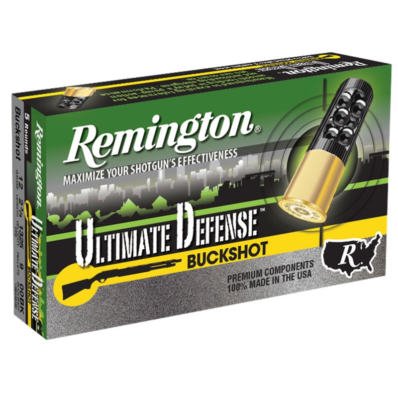 Remington Ammunition 20713 Ultimate Defense Buckshot 12Gauge 2.75 00Buck Shot 5 Per Box20 Case