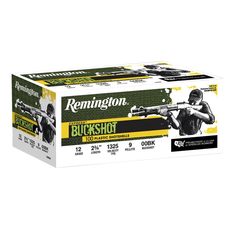 Remington Ammunition 20413 Express Buckshot 12Gauge 2.75 00Buck Shot 100 Per Box2 Case