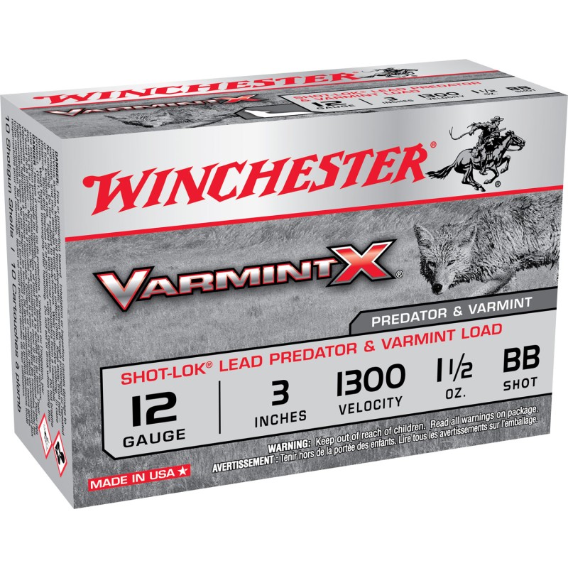 Winchester Ammo X123VBB Varmint X ShotLok 12Gauge 3 1 12oz BBShot 10 Per Box10 Case