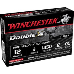 Winchester Ammo SB12300 Double X High Velocity 12Gauge 3 12Pellets 00Buck Shot 5 Per Box50 Case