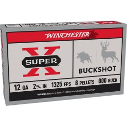 Winchester Ammo XB1200 Super X  12Gauge 2.75 9Pellets 00Buck Shot 5 Per Box50 Case