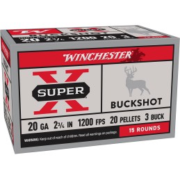 Winchester Ammo XB203 Super X  20Gauge 2.75 20Pellets 3Buck Shot 5 Per Box50 Case