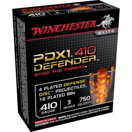 Winchester Ammo S413PDX1 PDX1 Defender Combo 410Gauge 3 4Defense Discs16 BBs Shot 10 Per Box10 Case