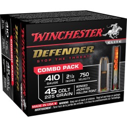 Winchester Ammo S41045PD PDX1 Defender Combo 410Gauge 2.50 12oz 3Defense Discs 12BBs Shot 20 Per Box10 Case