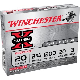 Winchester Ammo XB203VP Super X  20Gauge 2.75 20Pellets 3Buck Shot 15 Per Box10 Case Value Pack