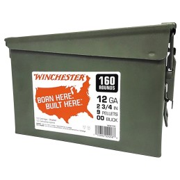 Winchester Ammo WW12C USA  12Gauge 2.75 9Pellets 00Buck Shot 160rds2 Case Ammo Can