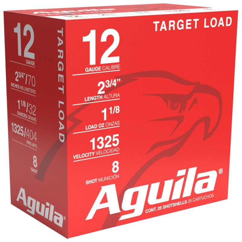 Aguila 1CHB1248 Sporting Clays High Velocity 12Gauge 2.75 1 18oz 8Shot 25 Per Box10 Case