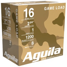 Aguila 1CHB1618 Birdshot Standard Velocity 16Gauge 2.75 1oz 8Shot 25 Per Box10 Case