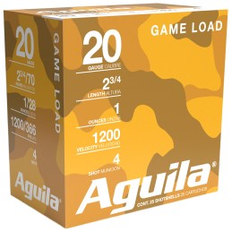 Aguila 1CHB2004 Birdshot High Velocity 20Gauge 2.75 1oz 4Shot 25 Per Box10 Case