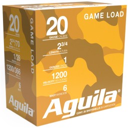 Aguila 1CHB2006 Birdshot High Velocity 20Gauge 2.75 1oz 6Shot 25 Per Box10 Case